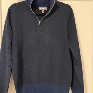 Bonobos Men's Dark Blue Quarter Zip-Up Sweater